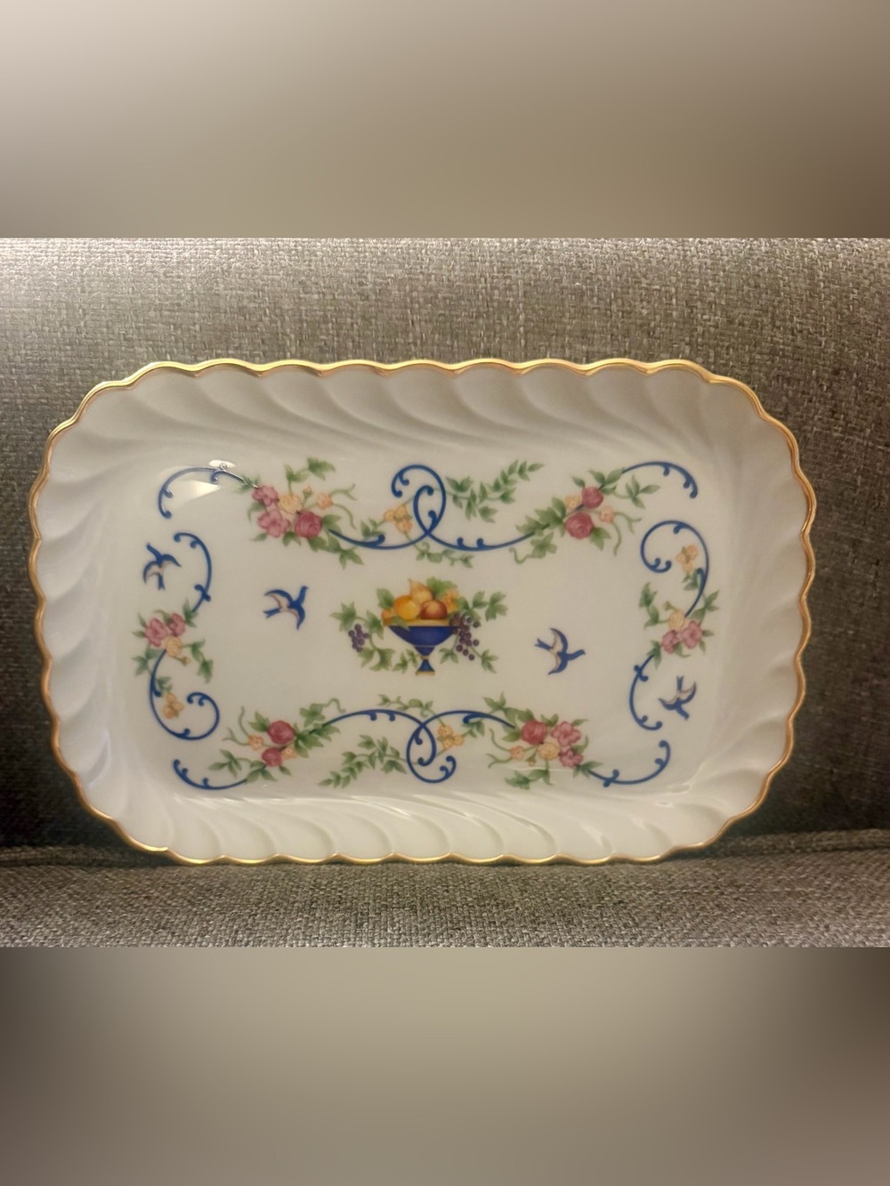 Haviland Limoges Renaissance Urns of Fruit Porcelain Rectangular Serving Dish 9.